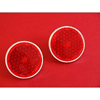 Red Round  50mm Reflectors Pair 501485-SetA