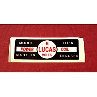 Lucas 6V Power Coil  Vinyl Sticker  80mm x 28mm    BBIT19