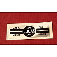 Lucas 6V Motorcycle Coil 17M6  Vinyl Sticker 61mm x 20mm   BBIT22