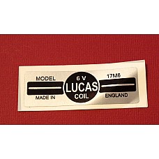Lucas 6V Motorcycle Coil 17M6  Vinyl Sticker 61mm x 20mm   BBIT22