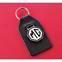 MG Stitched Leather KEY FOB. ( Black & White)   GAC4037BW.