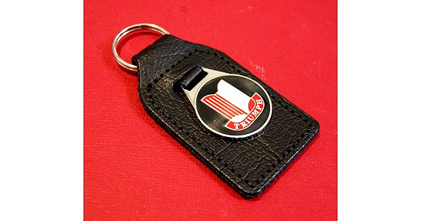 Leather Key Fob Triumph Hand Stitched With Triumph Red Shield Logo Gac X Gac X