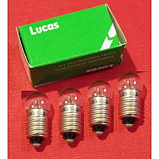 Lucas 12V Instrument Bulb 12V 2.2W MES E10 G11  (Sold as a Set of Four).  GLB987-SetA