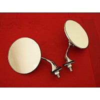 Round Wing Mirror Lucas Style Convex Glass.  Pair Left & Right Hand WM1904-5-SetA