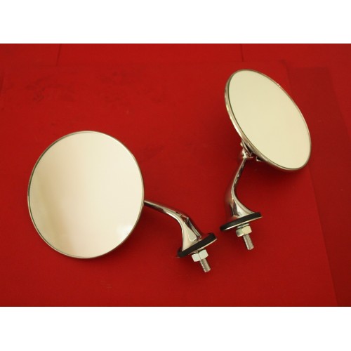 Round Wing Mirror Lucas Style Convex Glass. Pair Left & Right Hand WM1904-5-SetA Round Wing Mirror Lucas Style Convex Glass. Pair Left & Right Hand WM1904-5-SetA