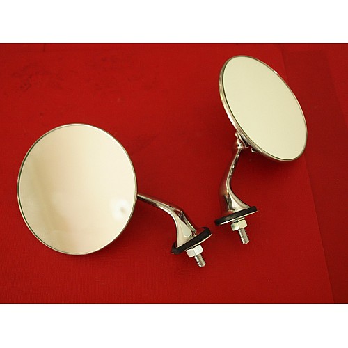 Wing Mirrors Pair Lucas Style Round Chrome WM1906-SetA