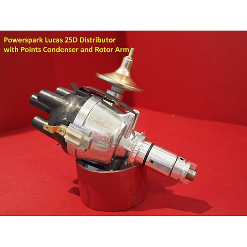 Powerspark Lucas 25D4 Distributor Top Entry Cap with Points Condenser and Rotor Arm Fitted   D1-Powerspark