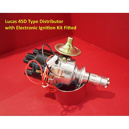 Powerspark Lucas 45D4 Type Distributor with Electronic Ignition Kit and Vacuum Advance Unit      D4-Powerspark