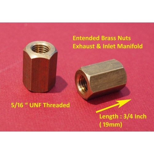 Brass Nut Manifold & Downpipe 5/16" UNF. 3/4 Inch Long GHF261A-SetA Brass Nut Manifold & Downpipe 5/16" UNF. 3/4 Inch Long GHF261A-SetA