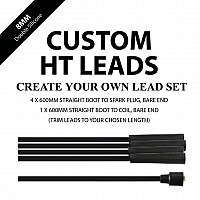 Powerspark HT Ignition Lead Set of 4 Cylinder HT Leads, Straight Spark Plug Terminals with Bare Ends   L11-Black