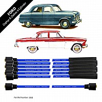 Powerspark HT Ignition Lead Set  Ford Zodiac Zephyr Mk2 & Mk3 6 Cylinder Performance Double Silicone HT Leads 8mm Black  L12-Blue