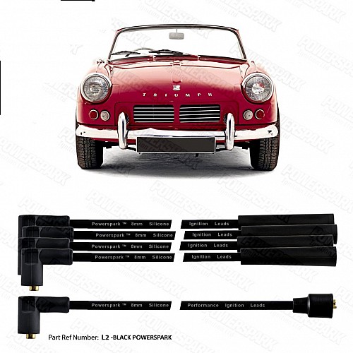 Powerspark HT Ignition Lead Set 4 Cylinder 8mm Land Rover Triumph MG MINI & more   L2-Black