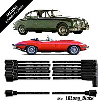 Powerspark HT Ignition Lead Set 6 Cylinder Long Jaguar E Type &  XJ6  8mm Double Silicone  L6-Long Black