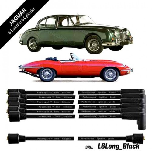 Powerspark HT Ignition Lead Set 6 Cylinder Long Jaguar E Type & XJ6 8mm Double Silicone L6-Long Black Powerspark HT Ignition Lead Set 6 Cylinder Long Jaguar E Type & XJ6 8mm Double Silicone L6-Long Black