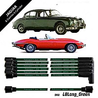 Powerspark HT Ignition Lead Set 6 Cylinder Long Jaguar E Type &  XJ6  8mm Double Silicone  L6-Long Green