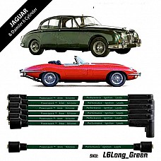 Powerspark HT Ignition Lead Set 6 Cylinder Long Jaguar E Type &  XJ6  8mm Double Silicone  L6-Long Green