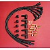 Powerspark HT Ignition Lead Set Set of 4 Cylinder HT Leads, Angled Spark Plug Terminals with Bare Ends & Terminal Pack   L7Term-Black