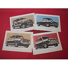 Set of 4 Dooderwear iconic Classic Mini Printed Postcards. Retro Look .6 inch x 4 Inch (4 cards in the Set) MSA2222