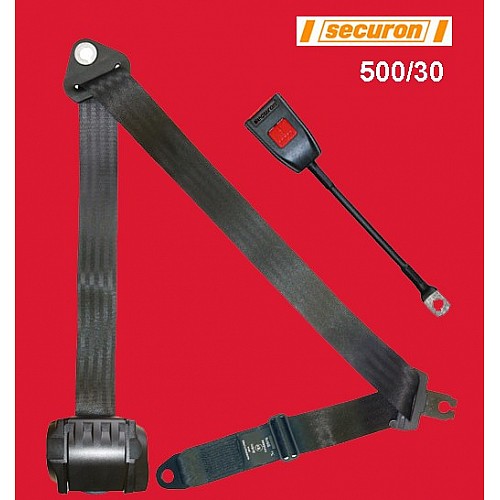 Securon Inertia Reel Front Seat Belt (314cm) and Anchor kit (Black) Securon-500/30 Securon Inertia Reel Front Seat Belt (314cm) and Anchor kit (Black) Securon-500/30