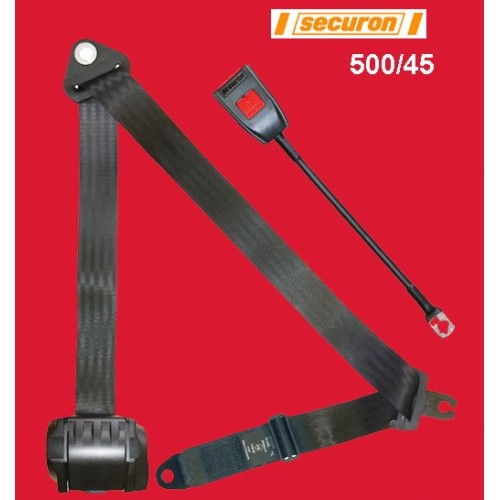 Securon Inertia Reel Front Seat Belt (314cm) and Anchor  Black (Vertical Reel )  Securon-500/45
