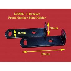 Bracket - Front Number Plate to Bumper - Triumph TR6 - Powder Coated Satin Black ( Sold as a Pair) 625886-SetA