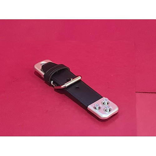 Works Style Black Leather Bonnet Strap. C-AJJ3380 Works Style Black Leather Bonnet Strap. C-AJJ3380