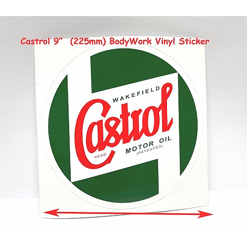 Castrol Classic Oils 9" Body Work Sticker (225mm)     Castrol-STR599
