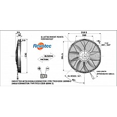 Revotec Comex Slimline Fan - 12in (305mm) Puller-Suction-FAN0606