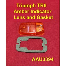 Triumph TR6 Amber Indicator Lens and Gasket - AAU3394