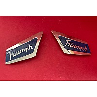 Triumph Herald Vitesse Blue Rear Pillar Badge Pair    6132934    BADGE31