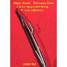 Wiper Blade - Stainless Steel - 11 inch (280mm) 7.2mm Bayonet Fitting - GWB118Z