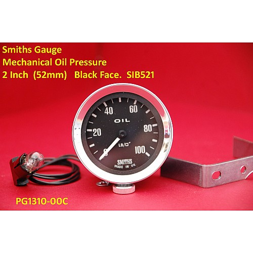 Smiths Gauges - Mechanical Oil Pressure 2 Inch (52mm) Black Face. SIB521 Smiths Gauges - Mechanical Oil Pressure 2 Inch (52mm) Black Face. SIB521