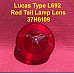 Lucas Type L692  Red Tail Lamp Lens.    37H6109