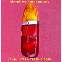 Triumph Rear Lamp Lens Only - Amber Indicator - TR4 to TR250   516040