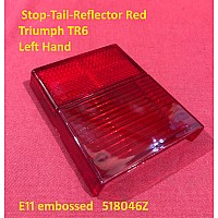 Lens Assembly - Stop-Tail-Reflector Red  Triumph TR6  Left Hand  E11 embossed   518046Z