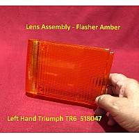 Lens Assembly - Flasher Amber  Left Hand Triumph TR6  518047