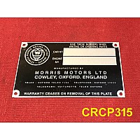 Morris Minor Series II Aluminium Chassis Plate.   CP339