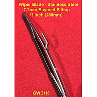 Wiper Blade - Stainless Steel - 11 inch (280mm) 7.2mm Bayonet Fitting - GWB118