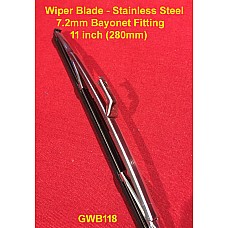 Wiper Blade - Stainless Steel - 11 inch (280mm) 7.2mm Bayonet Fitting - GWB118