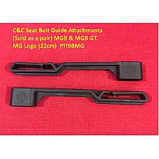 C&C Seat Belt Guide Attachments  (Sold as a pair) MGB & MGB GT.  MG Logo (22cm)  P1198MG
