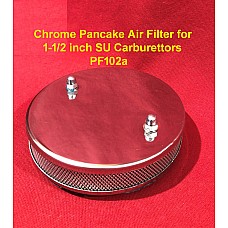 Chrome Pancake Air Filter for 1-1/2 inch  HS4 1.5 SU Carburetors - PF102a