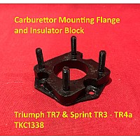 Carburettor Mounting Flange and Insulator Block - Triumph TR7 & Sprint TR3 - TR4a    TKC1338