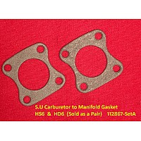 S.U Carburetor to Manifold Gasket    HS6  &  HD6  (Sold as a Pair)    112867-SetA