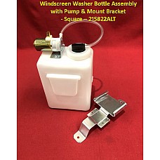Windscreen Washer Bottle Assembly with Pump & Mount Bracket - Square – 215822ALT