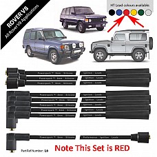 Powerspark Rover V8 HT Leads 8mm Double Silicone  L8-Landy-Red