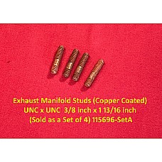 Exhaust Manifold Studs Copper Coated UNC x UNC  3/8 inch x 1 13/16 inch  (Sold as a Set of 4) 115696-SetA
