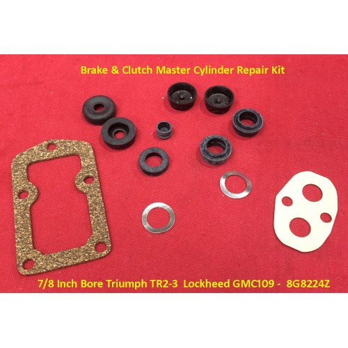 Brake & Clutch Master Cylinder Repair Kit 7/8 Inch Bore Triumph TR2-3 Lockheed GMC109 - 8G8224Z Brake & Clutch Master Cylinder Repair Kit 7/8 Inch Bore Triumph TR2-3 Lockheed GMC109 - 8G8224Z