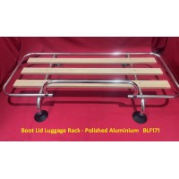 Boot Lid Luggage Rack - Polished Aluminium With Wooden Slats (Includes Fitting Kit) Dimensions 90 x 34 cm. BLF171