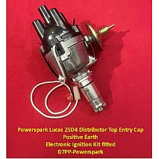 Powerspark Lucas 25D4 Distributor Top Entry Cap with Positive Earth Electronic Ignition Kit fitted   D7PP-Powerspark