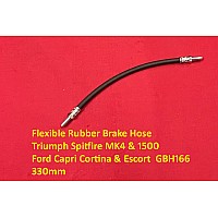 Flexible Rubber Brake Hose Triumph Spitfire MK4 & 1500 Ford Capri Cortina & Escort Rover P6 GBH166
